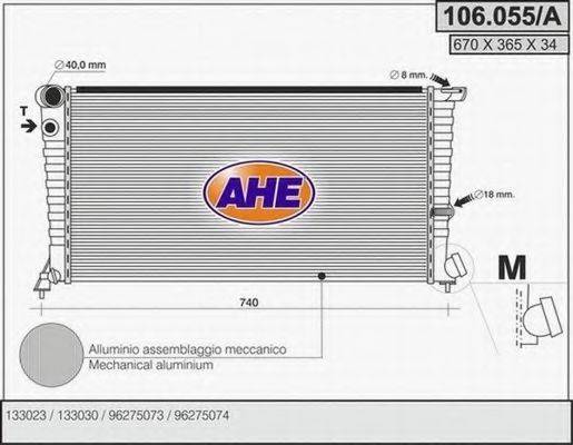 AHE 106055A Радіатор, охолодження двигуна