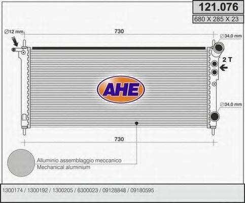AHE 121076 Радіатор, охолодження двигуна