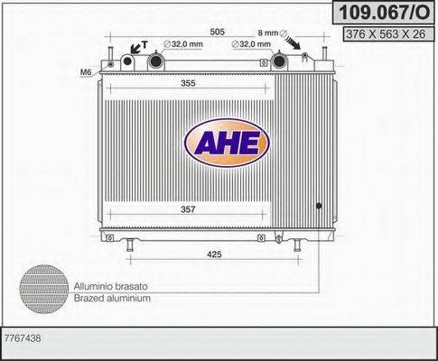 AHE 109067O Радіатор, охолодження двигуна