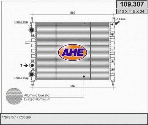 AHE 109307 Радіатор, охолодження двигуна