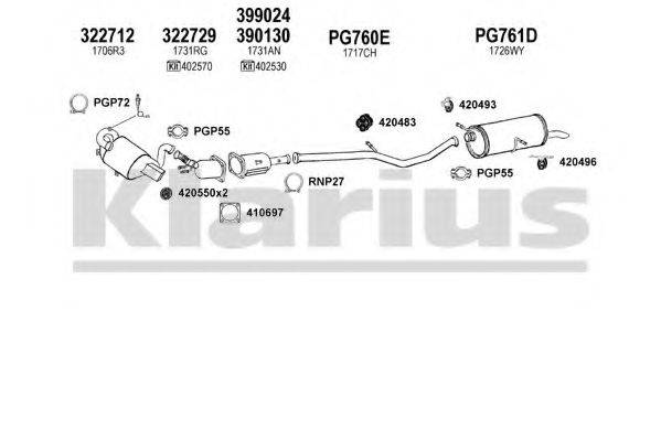 KLARIUS 631284U Система випуску ОГ