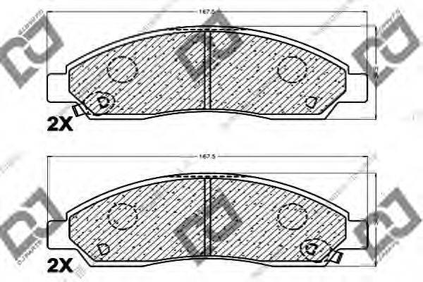 DJ PARTS BP1040 Комплект гальмівних колодок, дискове гальмо