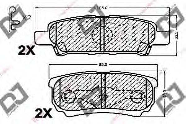 DJ PARTS BP1153 Комплект гальмівних колодок, дискове гальмо