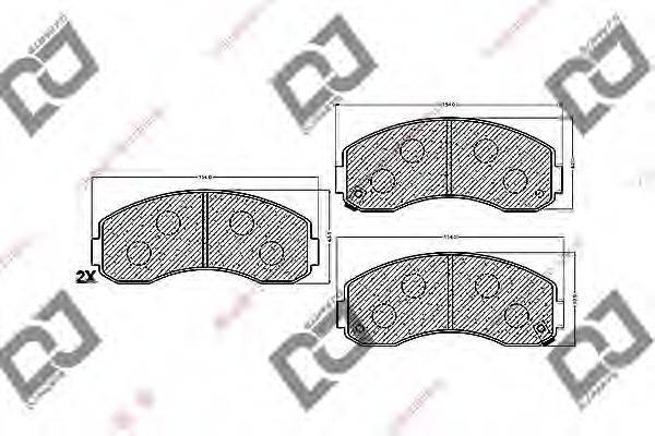 DJ PARTS BP1354 Комплект гальмівних колодок, дискове гальмо