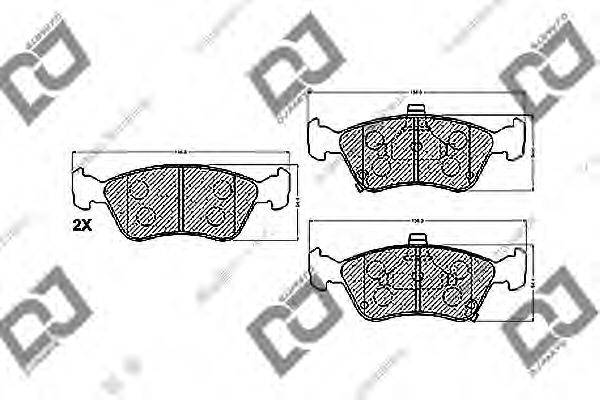 DJ PARTS BP1364 Комплект гальмівних колодок, дискове гальмо