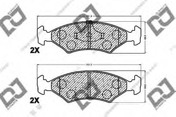 DJ PARTS BP1368 Комплект гальмівних колодок, дискове гальмо