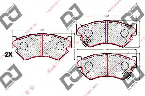 DJ PARTS BP1830 Комплект гальмівних колодок, дискове гальмо