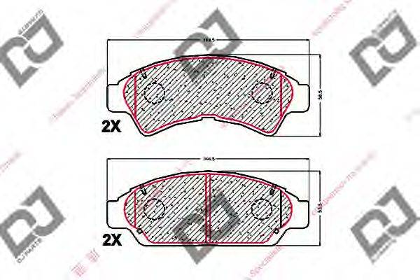 DJ PARTS BP1570 Комплект гальмівних колодок, дискове гальмо