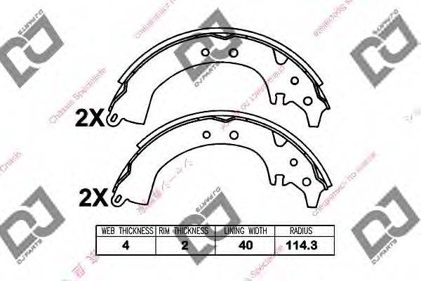 DJ PARTS BS1193 Комплект гальмівних колодок