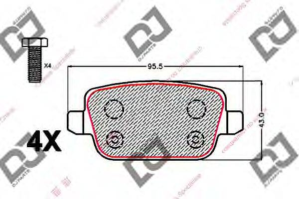 DJ PARTS BP2140 Комплект гальмівних колодок, дискове гальмо