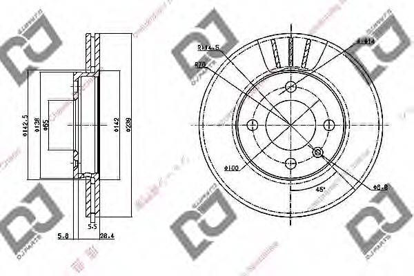 DJ PARTS BD1175 гальмівний диск