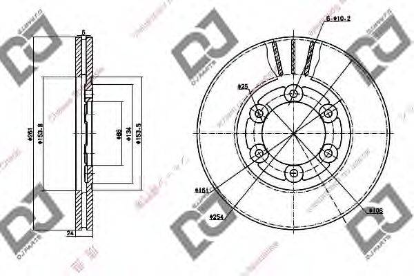 DJ PARTS BD1260 гальмівний диск