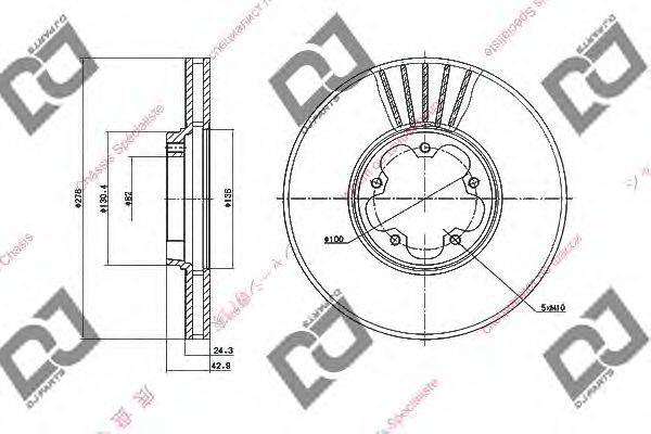 DJ PARTS BD1475 гальмівний диск