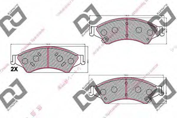 DJ PARTS BP2189 Комплект гальмівних колодок, дискове гальмо