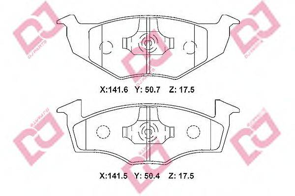 DJ PARTS BP2309 Комплект гальмівних колодок, дискове гальмо