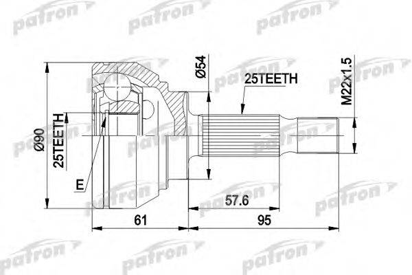 PATRON PCV1006 Шарнірний комплект, приводний вал