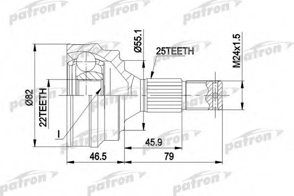 PATRON PCV1015 Шарнірний комплект, приводний вал