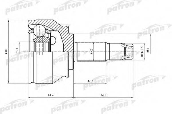 PATRON PCV1550 Шарнірний комплект, приводний вал