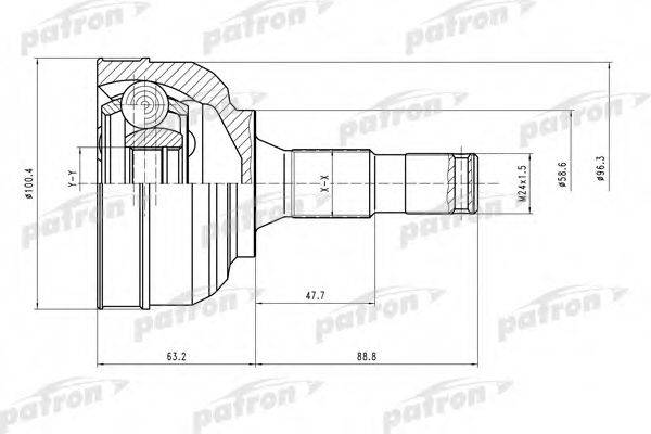 PATRON PCV1553 Шарнірний комплект, приводний вал