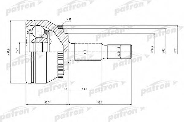 PATRON PCV1642 Шарнірний комплект, приводний вал