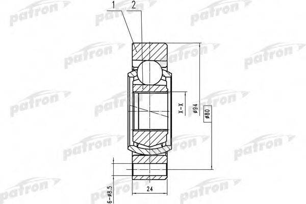 PATRON PCV2225 Шарнірний комплект, приводний вал