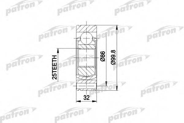 PATRON PCV3020 Шарнірний комплект, приводний вал