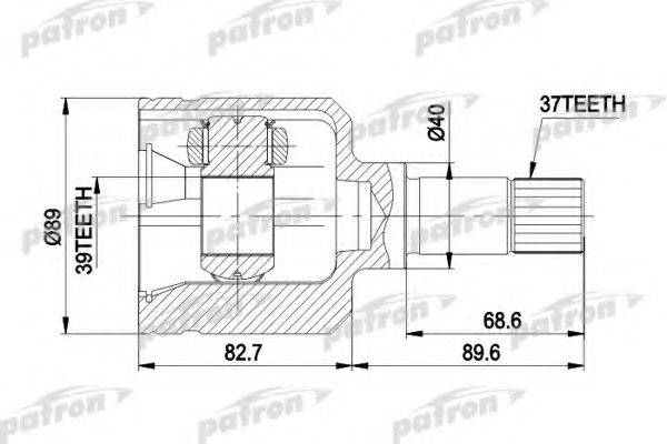 PATRON PCV5044 Шарнірний комплект, приводний вал