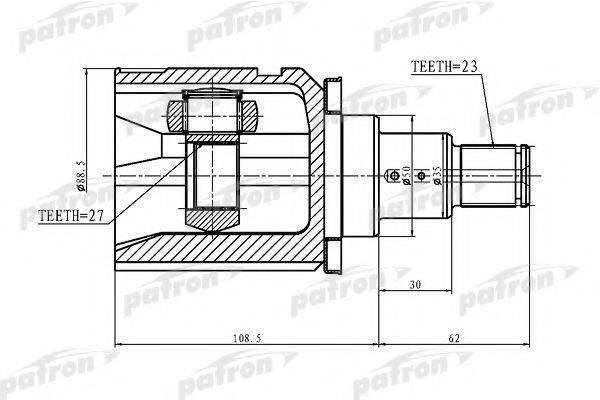 TOYOTA 43040-42021 Шарнірний комплект, приводний вал