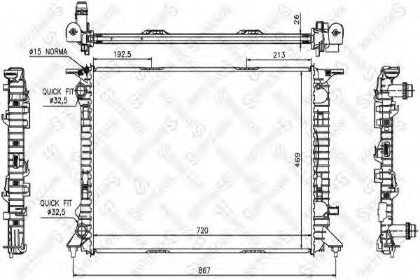 STELLOX 1025524SX Радіатор, охолодження двигуна