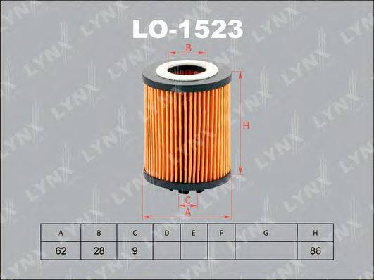 LYNXAUTO LO1523 Масляний фільтр