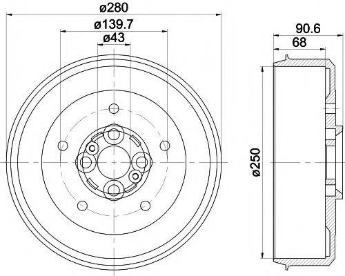 HELLA PAGID 8DT355300881 Гальмівний барабан