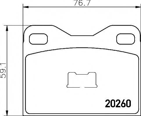 HELLA PAGID 20260 Комплект гальмівних колодок, дискове гальмо