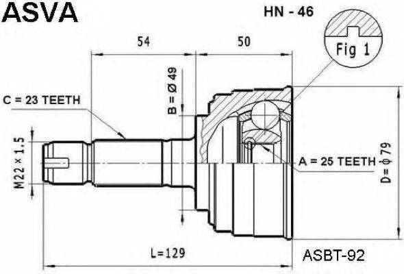 HONDA 44306-SAP-950 Шарнірний комплект, приводний вал