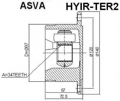 ASVA HYIRTER2 Шарнірний комплект, приводний вал