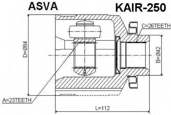 ASVA KAIR250 Шарнірний комплект, приводний вал