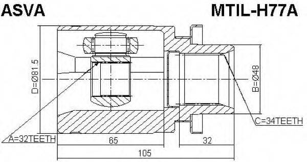 MITSUBISHI MR470227 Шарнірний комплект, приводний вал