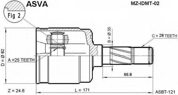 MAZDA G570-22-620 Шарнірний комплект, приводний вал