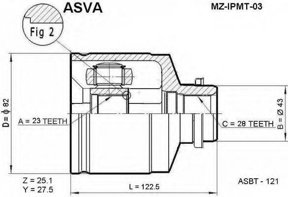 MAZDA G570-22-520A Шарнірний комплект, приводний вал