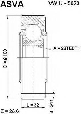 OPEL 414203 Шарнірний комплект, приводний вал