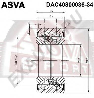 ASVA DAC4080003634 Підшипник маточини колеса