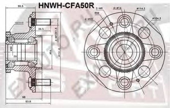 ASVA HNWHCFA50R Маточина колеса
