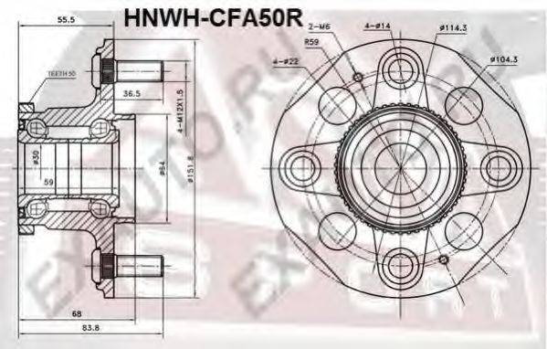 ASVA HNWHCFA50R Маточина колеса