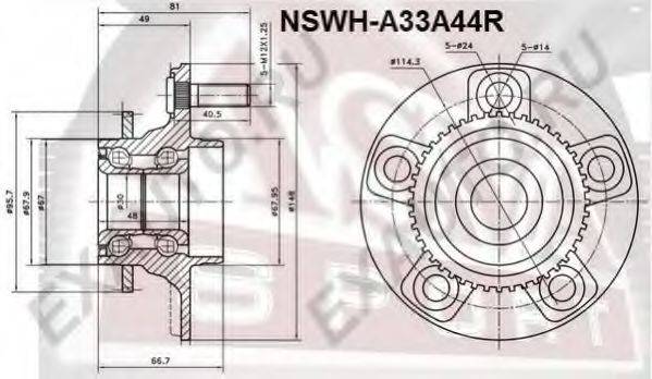 ASVA NSWHA33A44R Маточина колеса