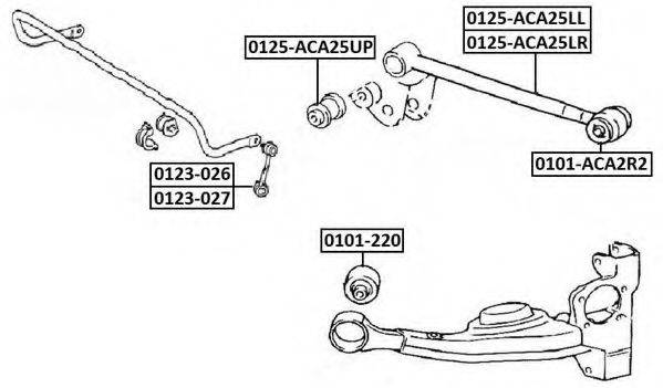AKITAKA 0125-ACA25LL Підвіска, важіль незалежної підвіски колеса