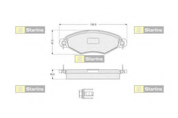 STARLINE BDS060P Комплект гальмівних колодок, дискове гальмо