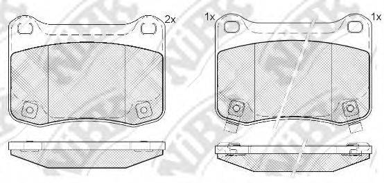 NIBK PN1851 Комплект гальмівних колодок, дискове гальмо