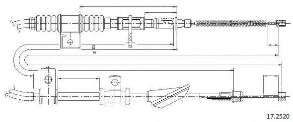 CABOR 172520 Трос, стоянкова гальмівна система