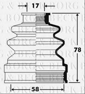 BORG & BECK BCB2382 Пильовик, приводний вал