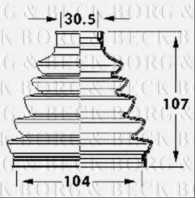 BORG & BECK BCB6116 Пильовик, приводний вал