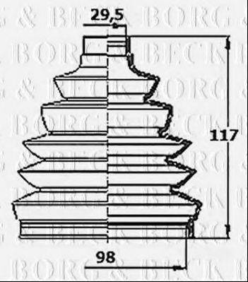 BORG & BECK BCB6152 Пильовик, приводний вал